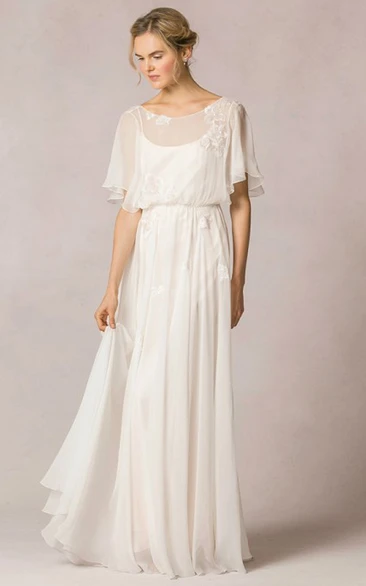 wedding dress poet sleeve