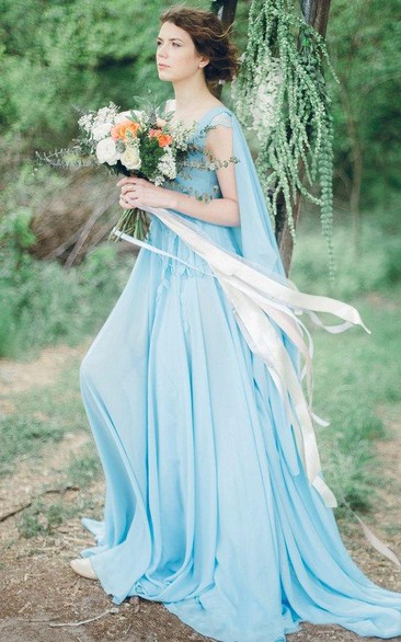 Serenity Bohemian Chiffon Wedding Or Prom Non Traditional Coloured Bridal Gown Dress