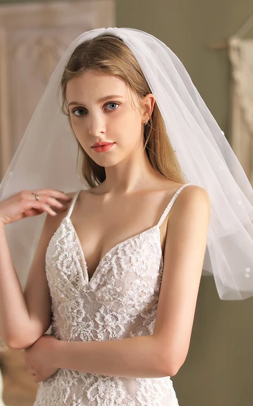 Soft Simple Style Two Tier Short Veil
