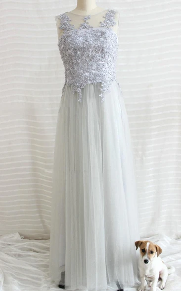 Gray Long Prom Gray Long Tulle Bridesmaid Gray Lace Bridesmaid Long Lace Long Tulle Prom New Arrive Dress