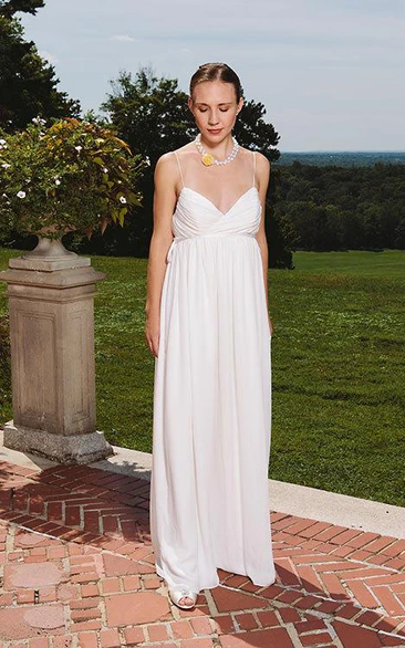 Spaghetti Strap Empire Waist Wedding Dress