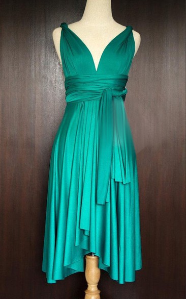Teal Green Bridesmaid Convertible Wrap Dress