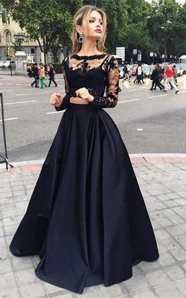 Black Illusion Lace Bra Ankle Length Wrap Slit Chiffon Skirt Two-piece Set