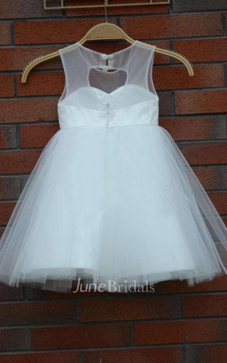 Knee-length Sweetheart Tulle  Dress With Keyhole Back