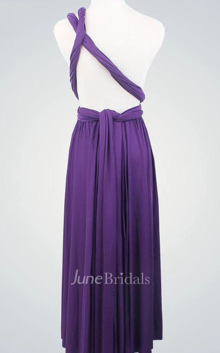 Dark Purple Bridesmaid Multiway Infinity Party Convertible Wrap Purple Knee Length Dress