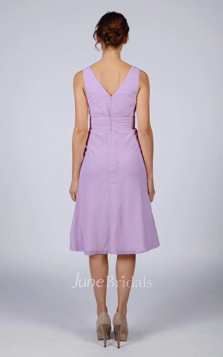 Lilac Classic Short Bridesmaid Dress