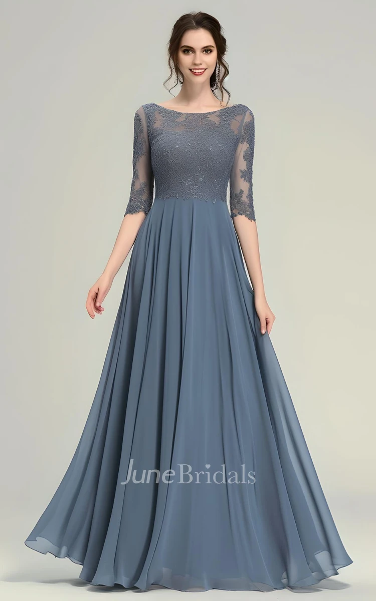 Elegant Chiffon & Tulle Bateau Neckline A-line Prom Dresses with Beadings & Rhinestones Elegant Chiffon & Tulle Bateau Neckline A-line Prom Dresses with Beadings & Rhinestones