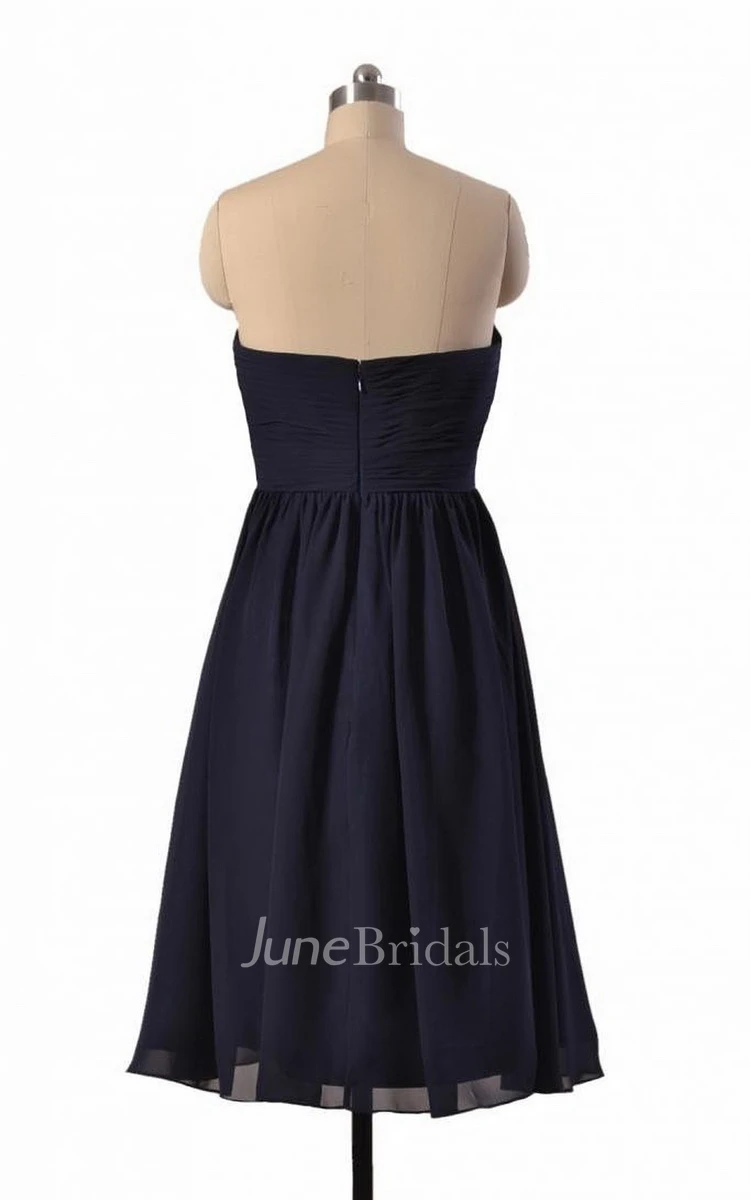 Tea-length Sweetheart Empire Gown With Zipper Back