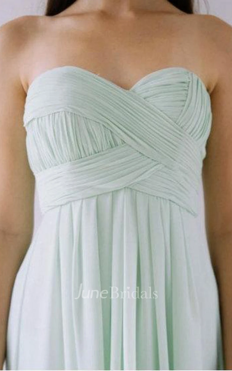 Sweetheart Ankle-Length Chiffon Criss Cross Dress