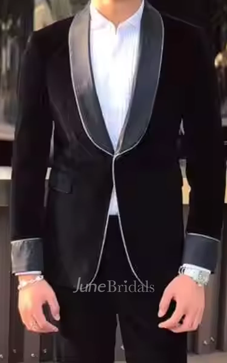 Classic Formal 2 Piece Black Slim Fit Men's Wedding Suits Modern Chic Prom Party Suits For Men