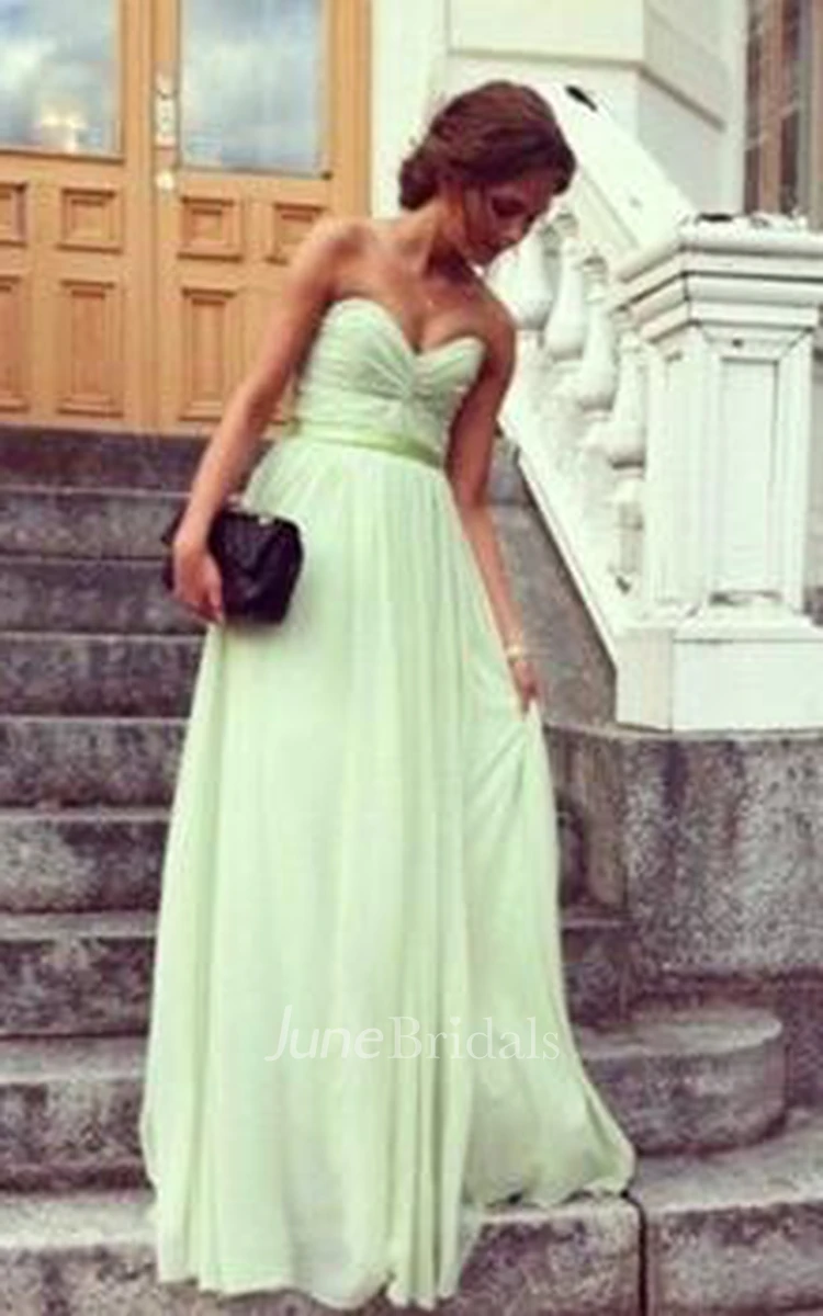 Long Elegant Sweetheart Prom Gowns With Chiffon