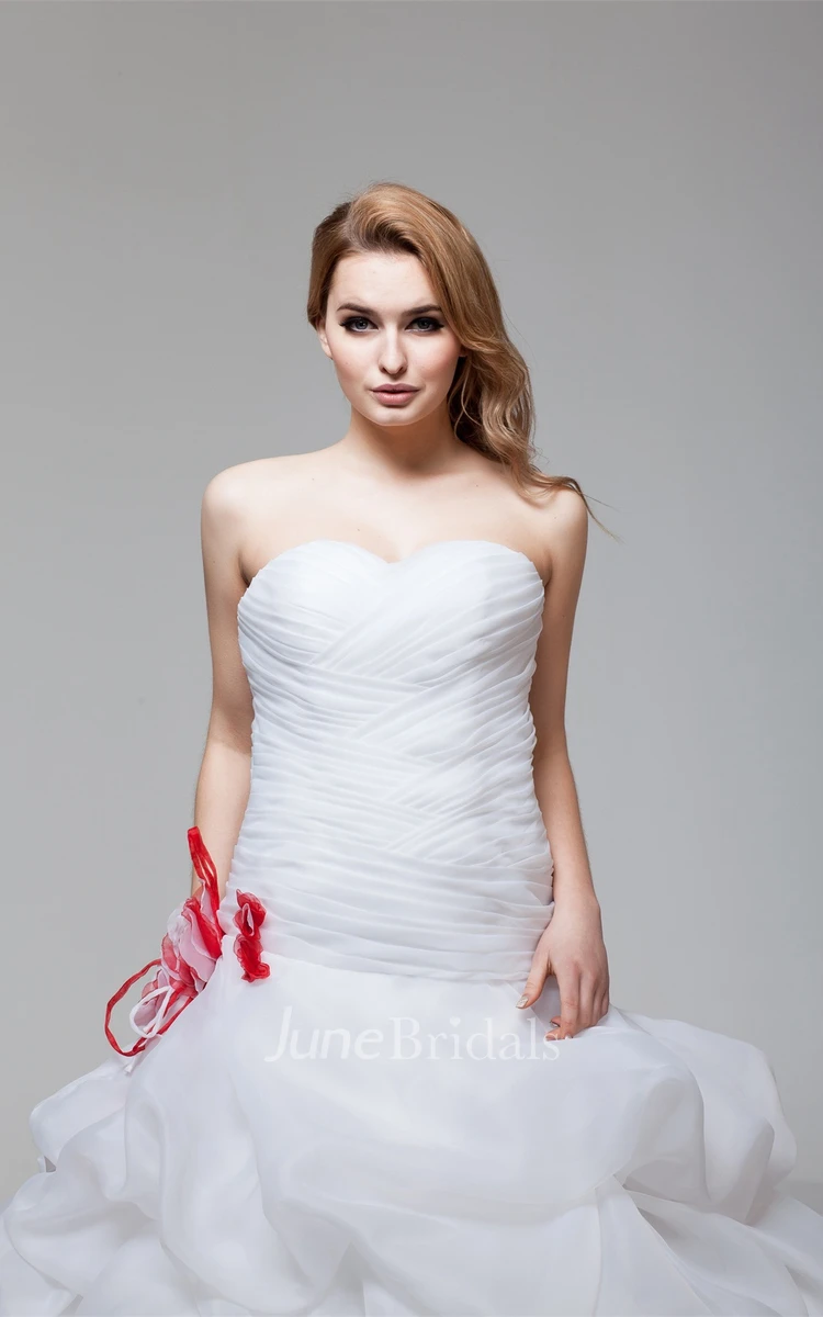 Sweetheart Criss-Cross A-Line Ball Gown with Ruching and Pick Up