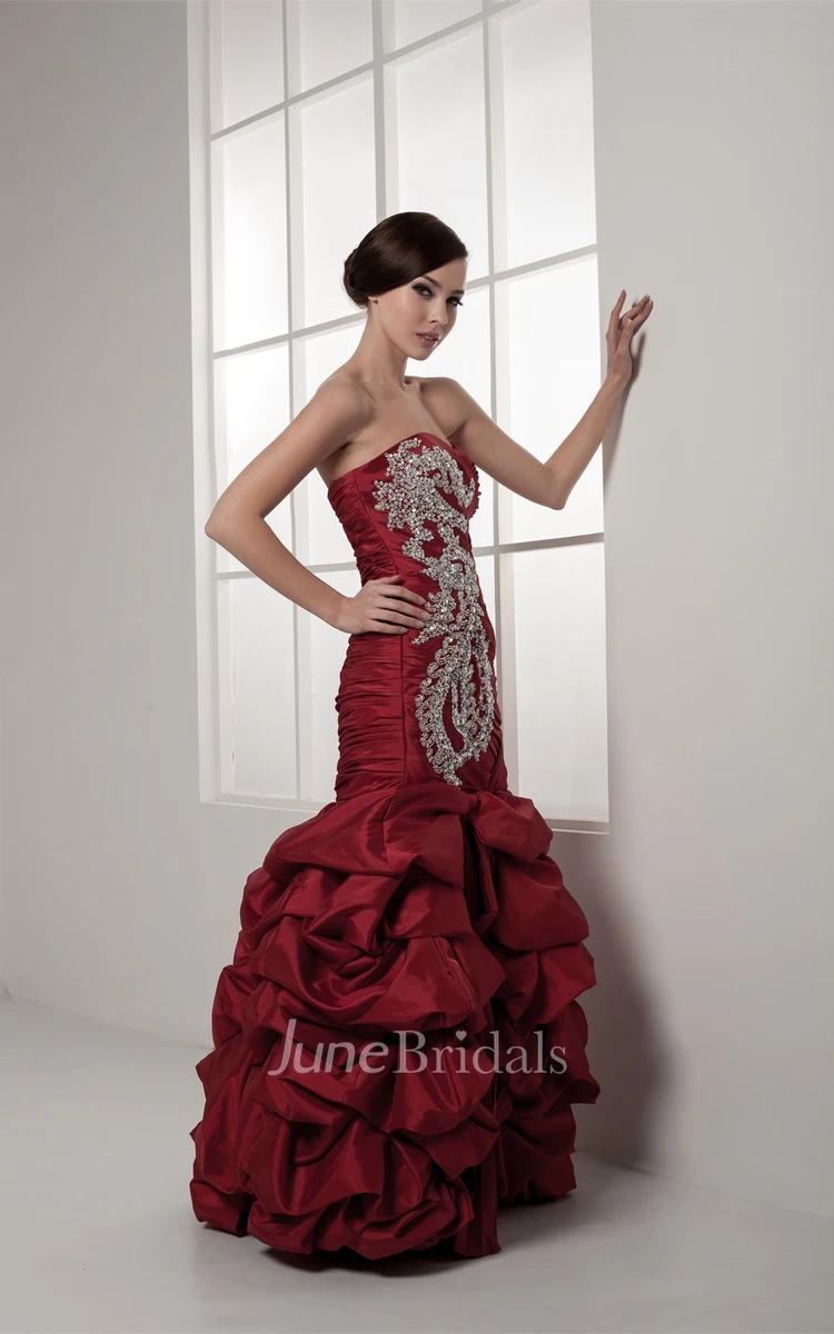 Sweetheart Criss-Cross Pick-Up Gown with Crystal Detailing