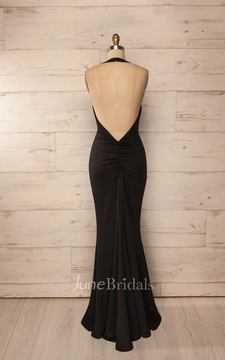 Sexy Sleeveless Backless Prom Dresses Long Mermaid Party Gown