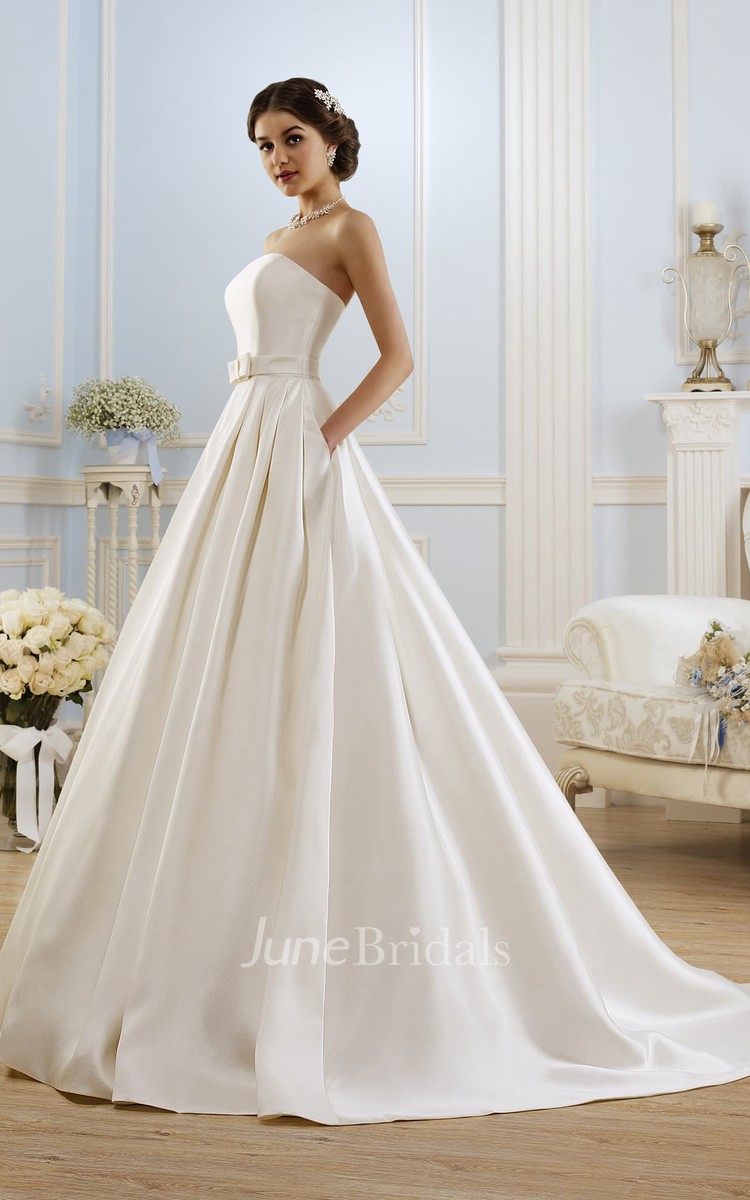 High neck satin wedding clearance dress