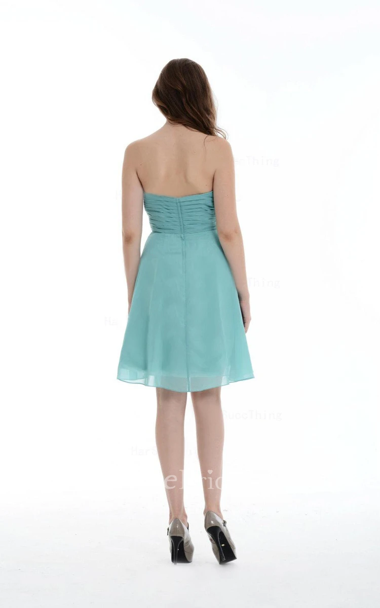 A-line Short Sweetheart Chiffon Dress