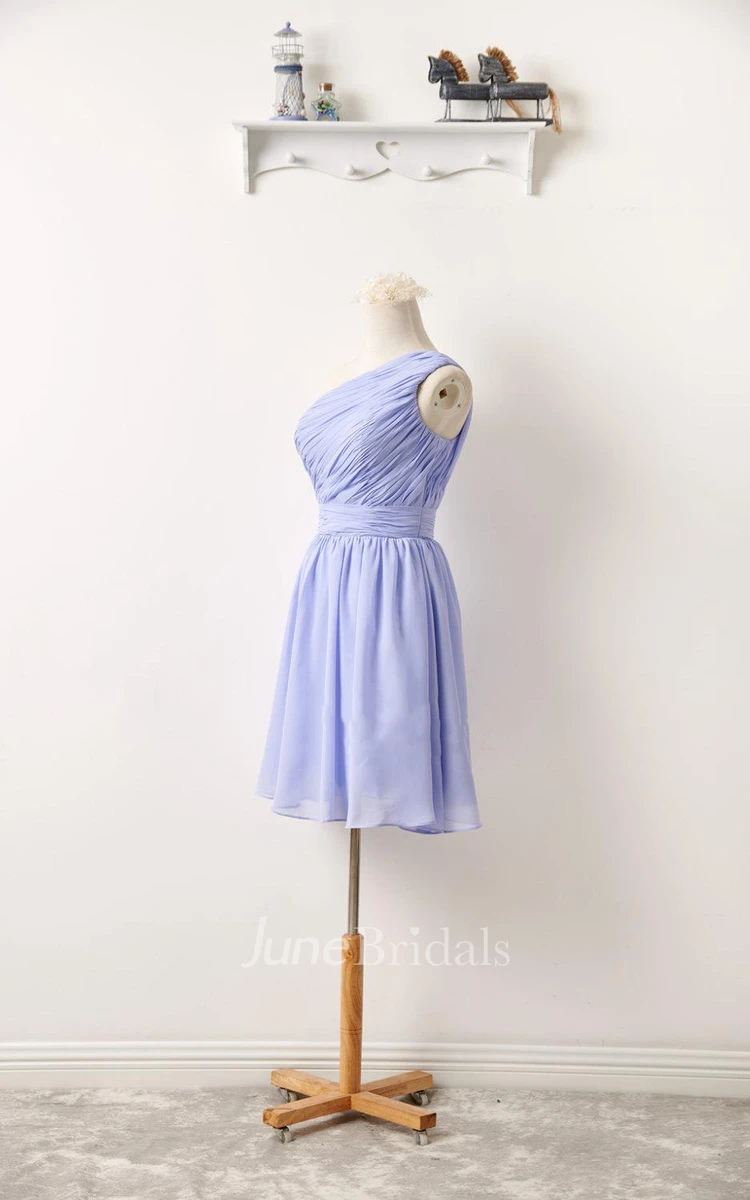 Mini One-shoulder Chiffon Dress