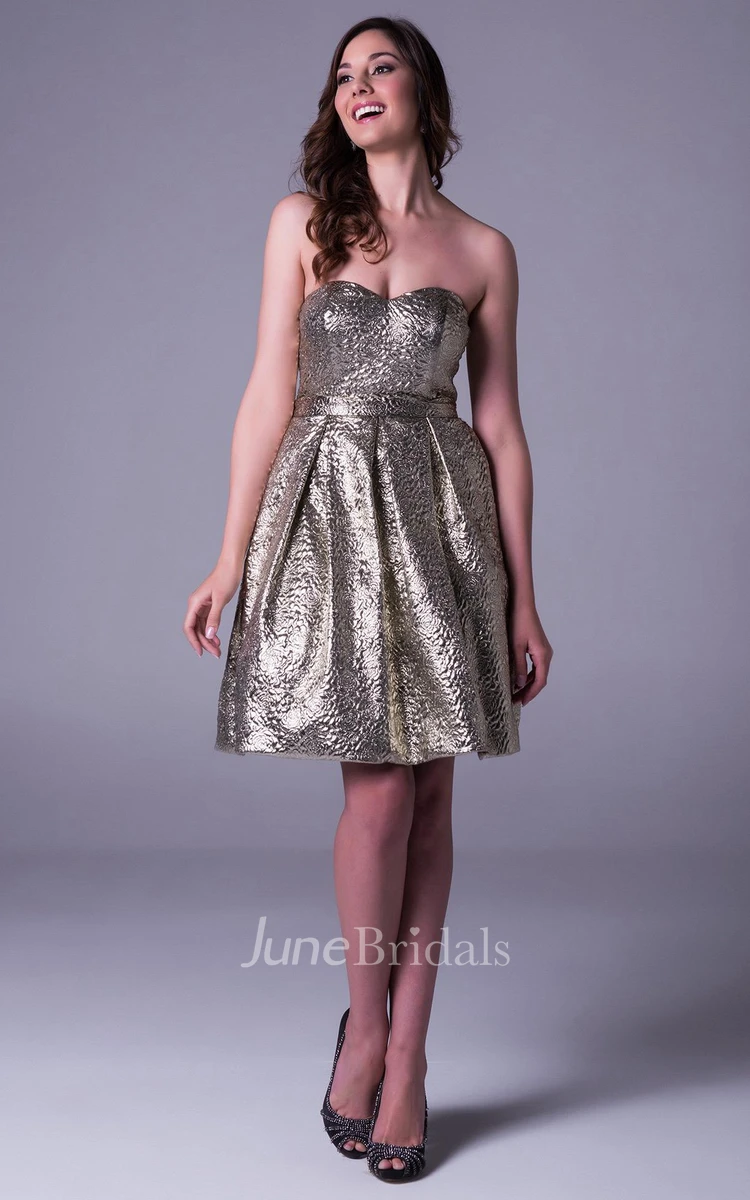A Line Sleeveless Sweetheart Short Mini Prom Dress