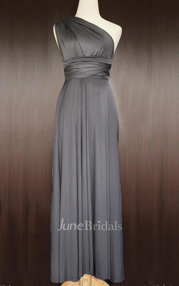 Maxi Slate Bridesmaid Convertible Wrap Full Length Dress