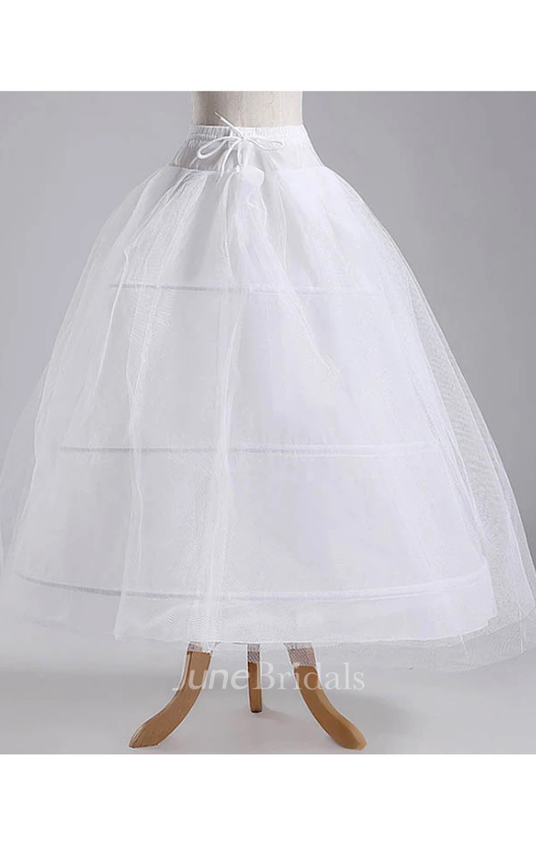 3 Rims 2 Layers Of Tulle Elastic Waist Petticoat with Straps