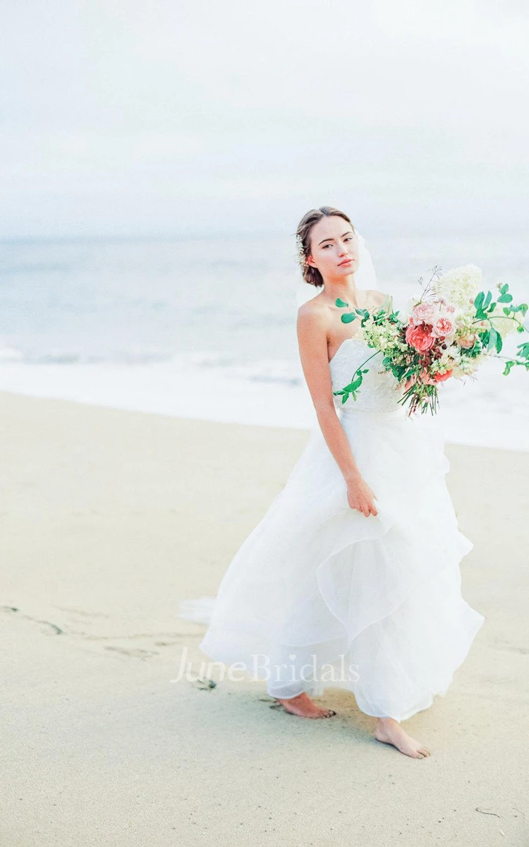 Sweetheart Long A-Line Organza Wedding Dress With 3D Flowers