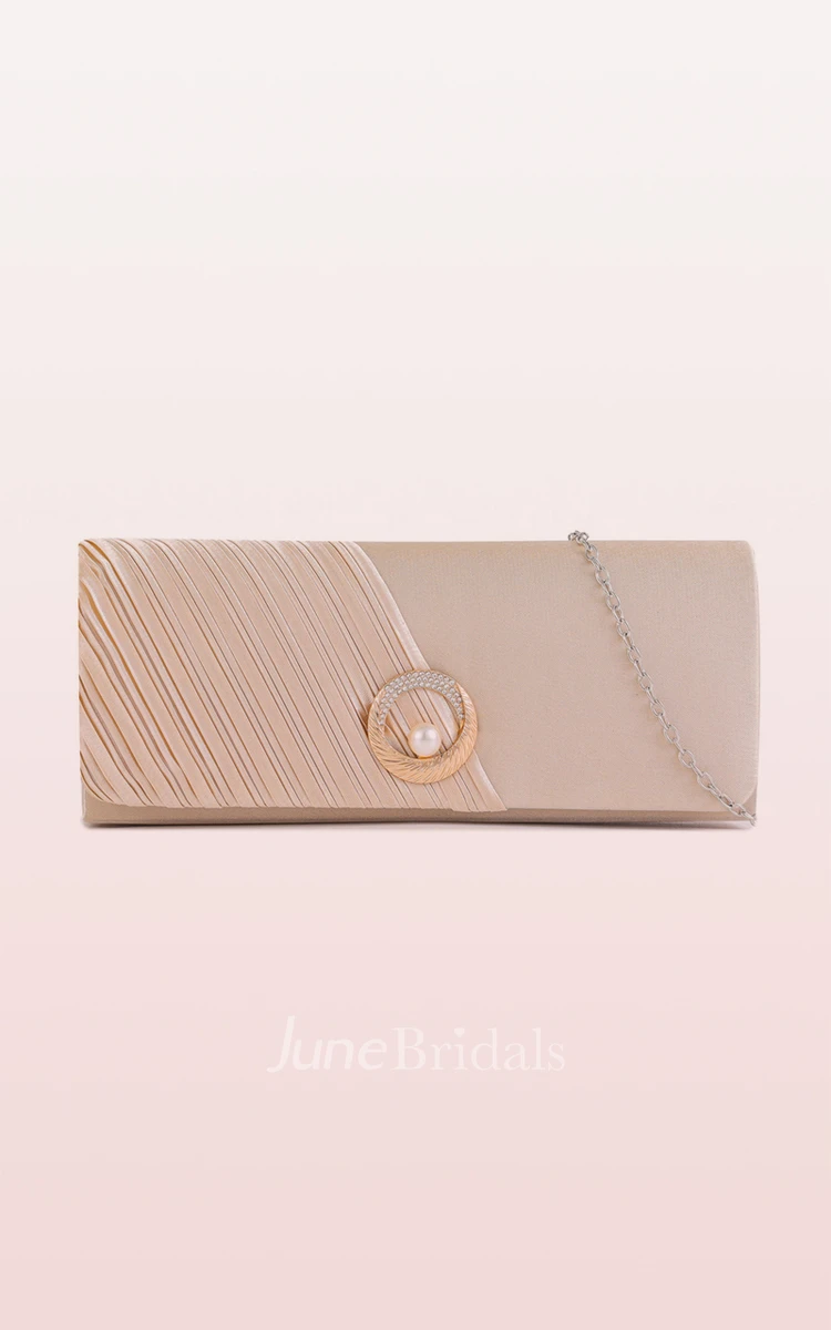 Satin Clutch with Pearl