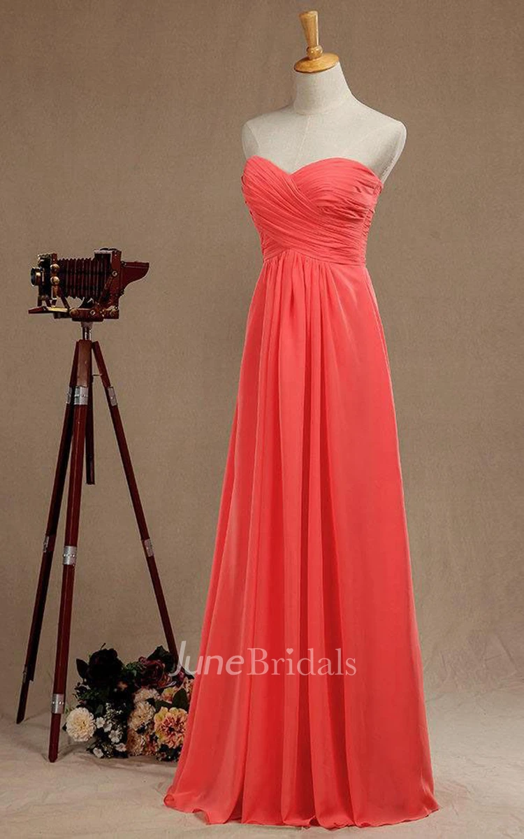 Sweetheart Coral Bridesmaid Dress