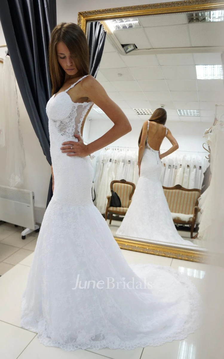 Trumpet Wedding Dress with Tank Straps