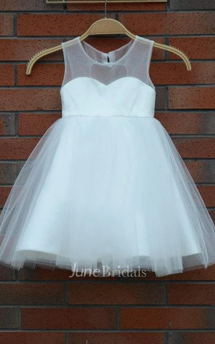 Knee-length Sweetheart Tulle  Dress With Keyhole Back