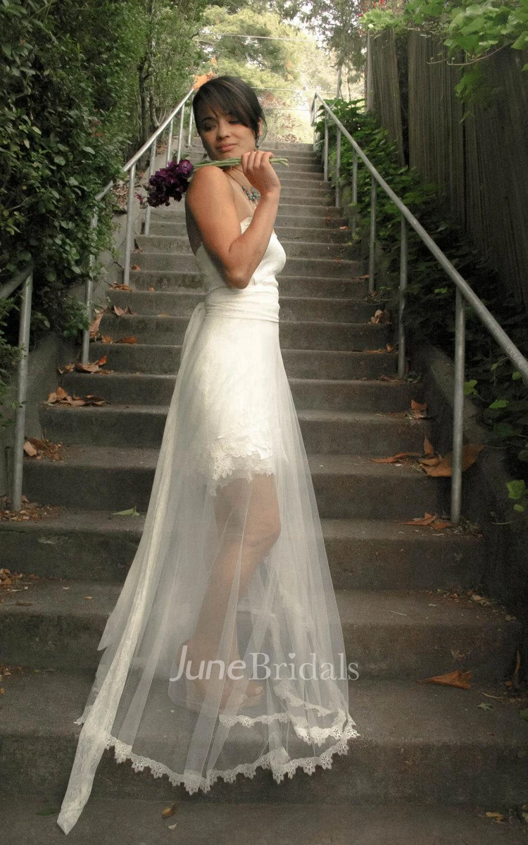 Boho Sweetheart A-Line Wedding Dress With Illusion Skirt