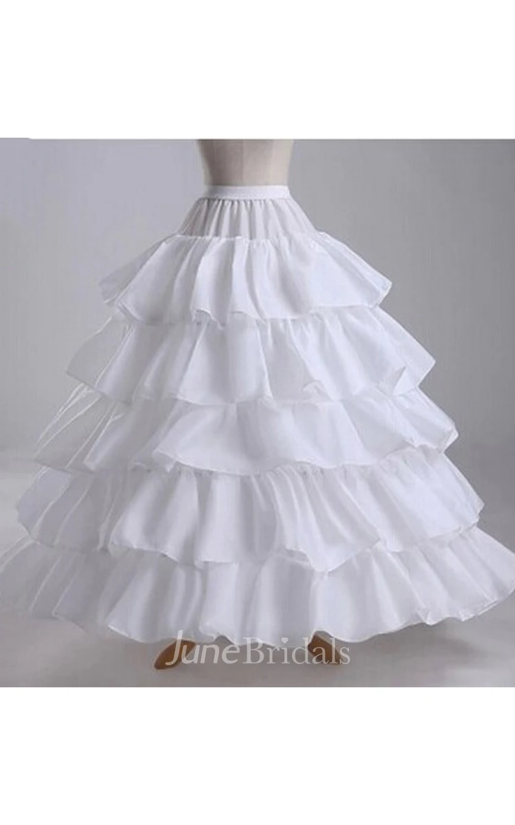 Ruffled 8 Layers Satin Long Length Wedding Dress Petticoat
