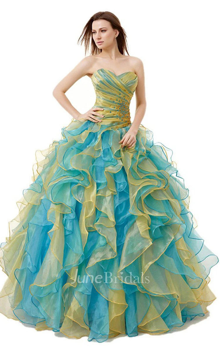 Sweetheart Ballgown With Ruffles and Beadings