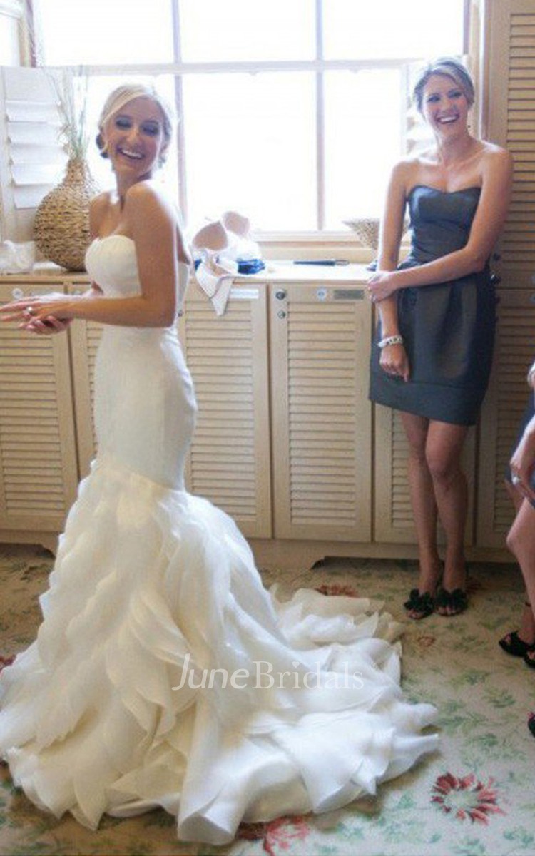 organza trumpet wedding dress