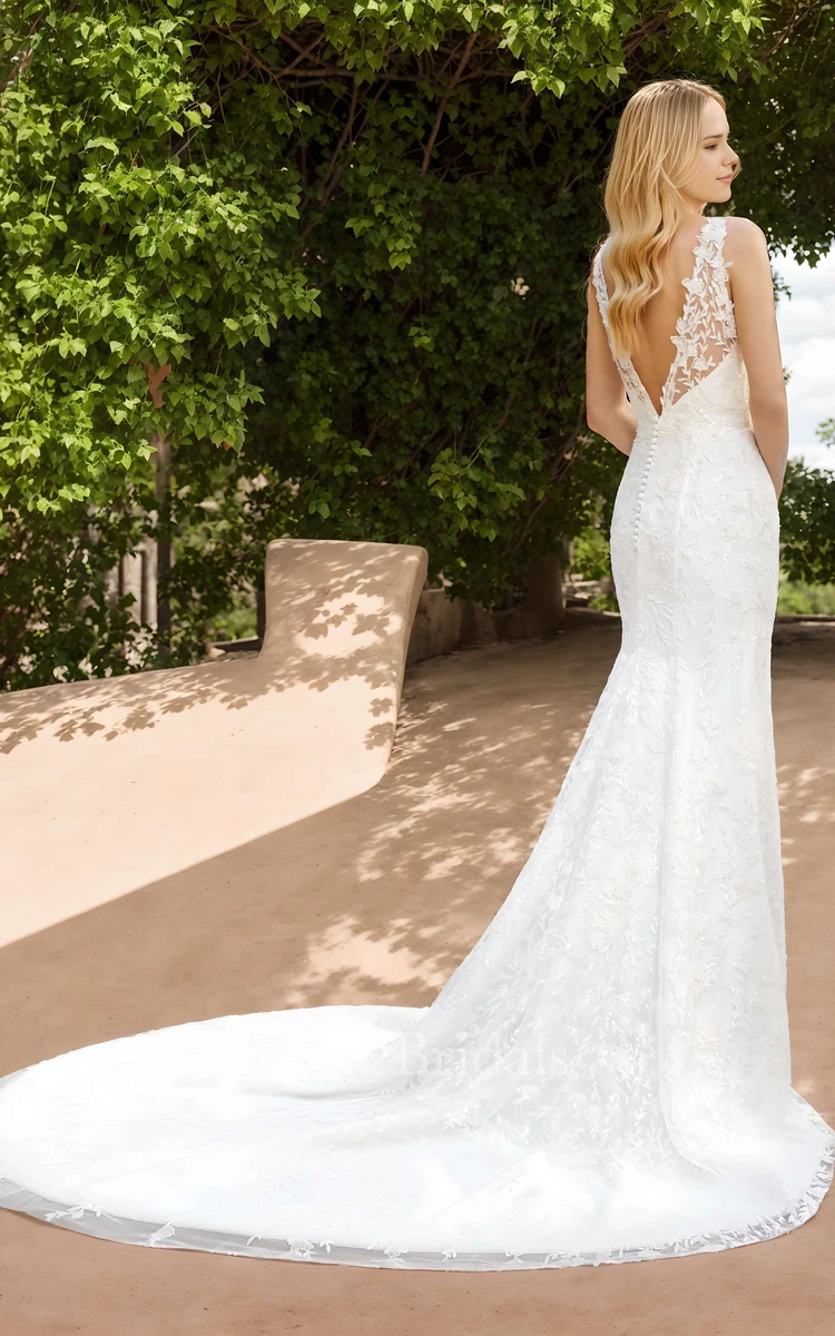 Summer Beach Mermaid Boho Lace Wedding Dress Sparkle Elegant Sleeveless Appliques Sequins Floor Length Bridal Gown
