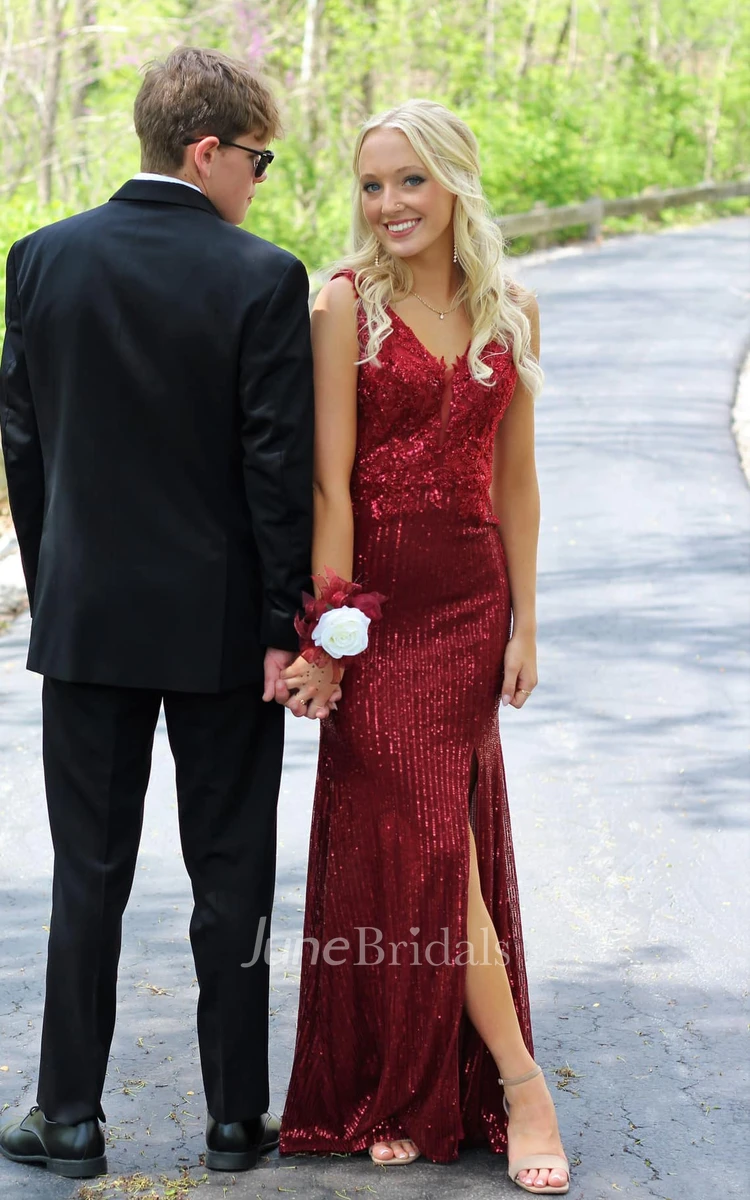 Casual Street Sequined V Neck Princess Dresses Casual Street Sequined V Neck Princess Dresses
