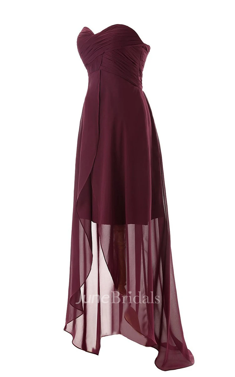 Graceful Sweetheart Ruched A-line Dress With Wrapping