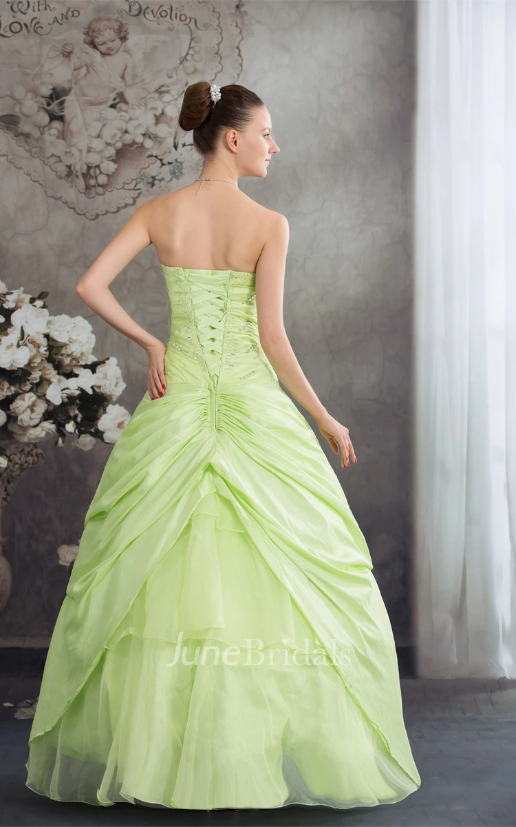 Sweetheart Pick-Up Ball Gown with Flower and Sequins