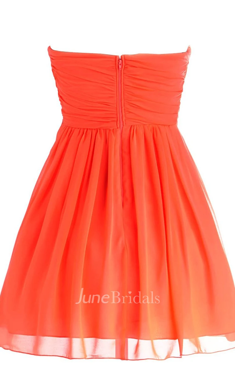Sweetheart Pleated Short Dress With Sequins