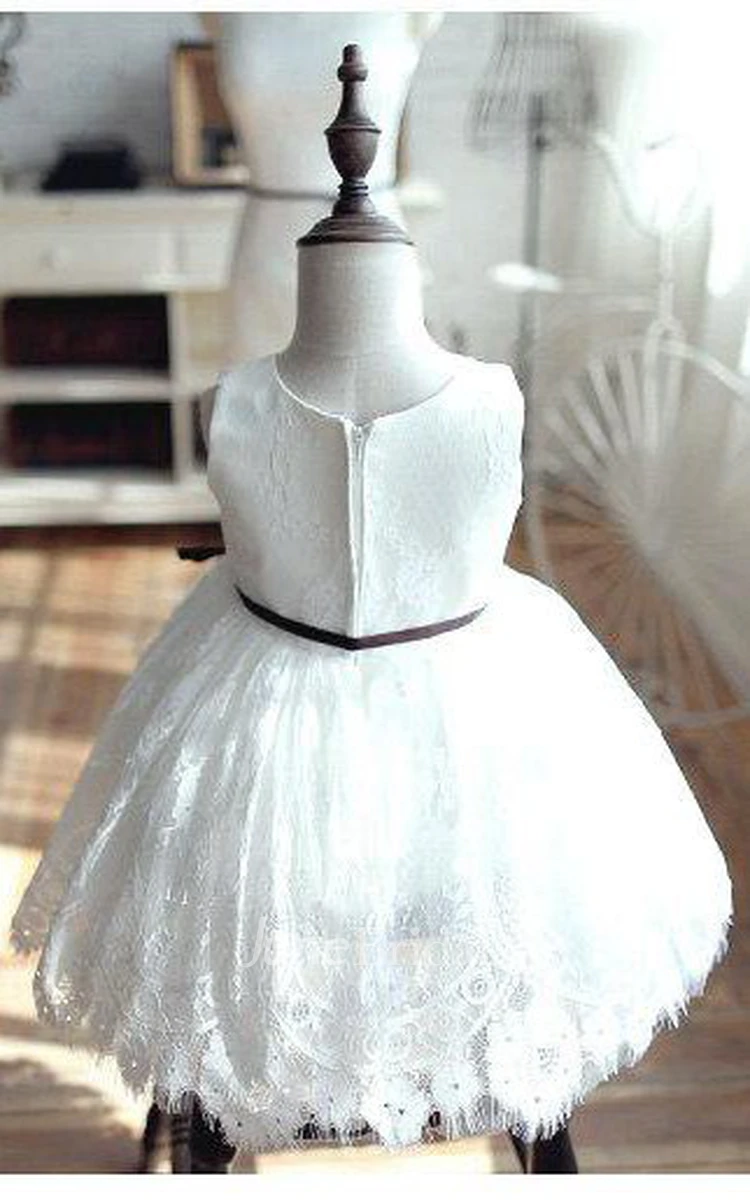 Flower Girl Lace Bridesmaid Toddler Dress With Sleeveless