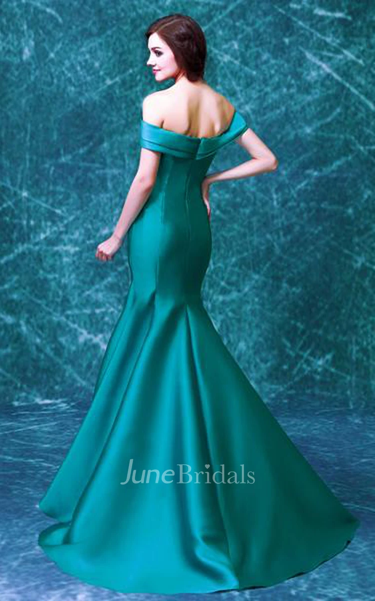 Newest Off-the-shoulder Mermaid Prom Dress Sweep Train Zipper