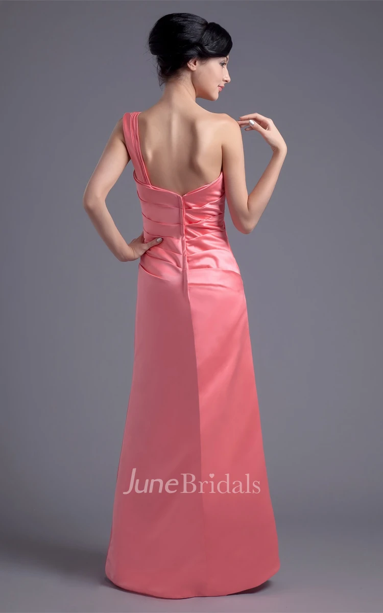 sweetheart satin maxi criss-cross dress with single strap and broach