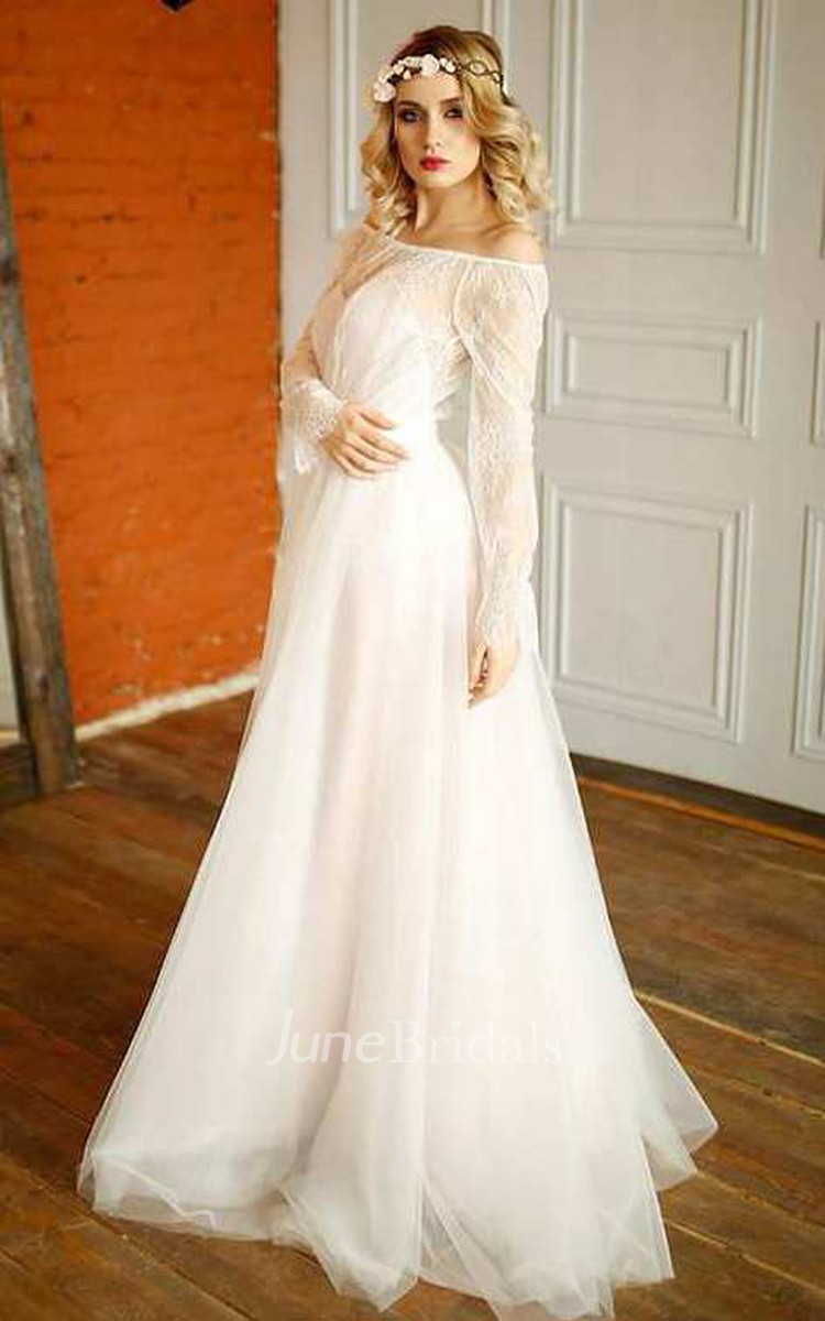 Tulle Satin Lace Bolero Wedding Dress - June Bridals