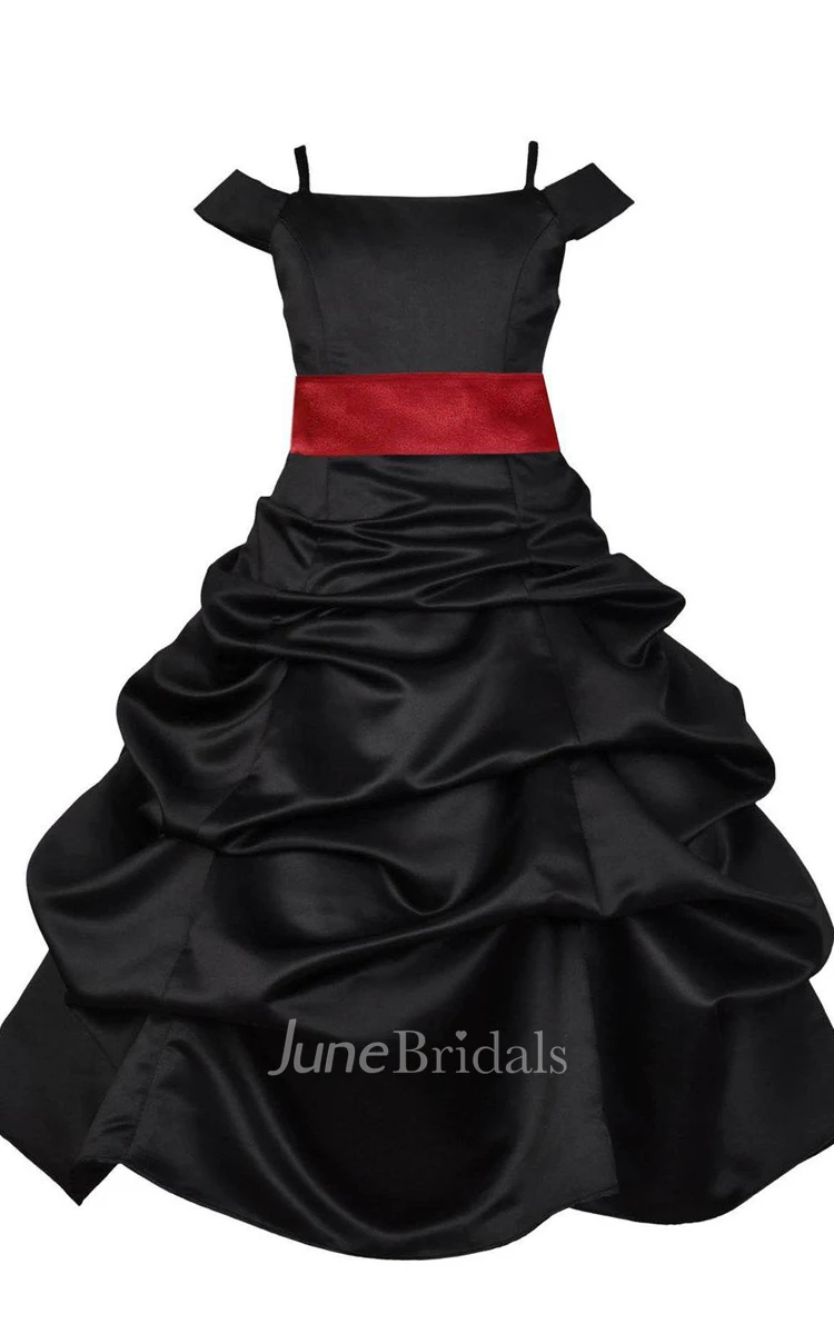 Off-shoulder A-line Ruffled Dress With Bow