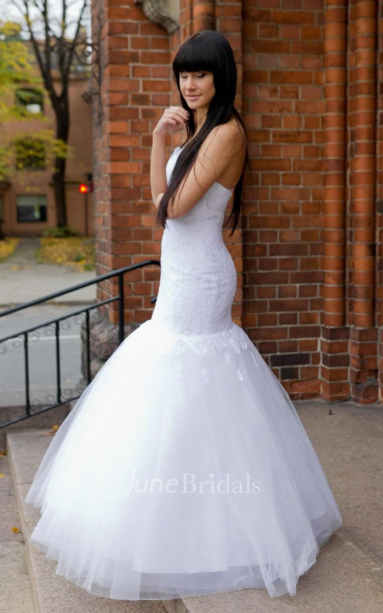 Chantilly Trumpet Bridal Gown With Lace Bodice and Tulle Skirt