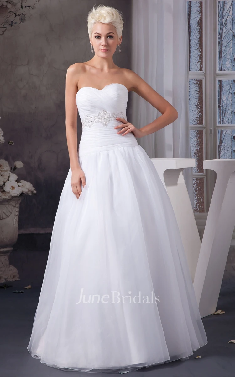 Sweetheart Tulle Ball Gown with Beading and Criss-Cross Ruching