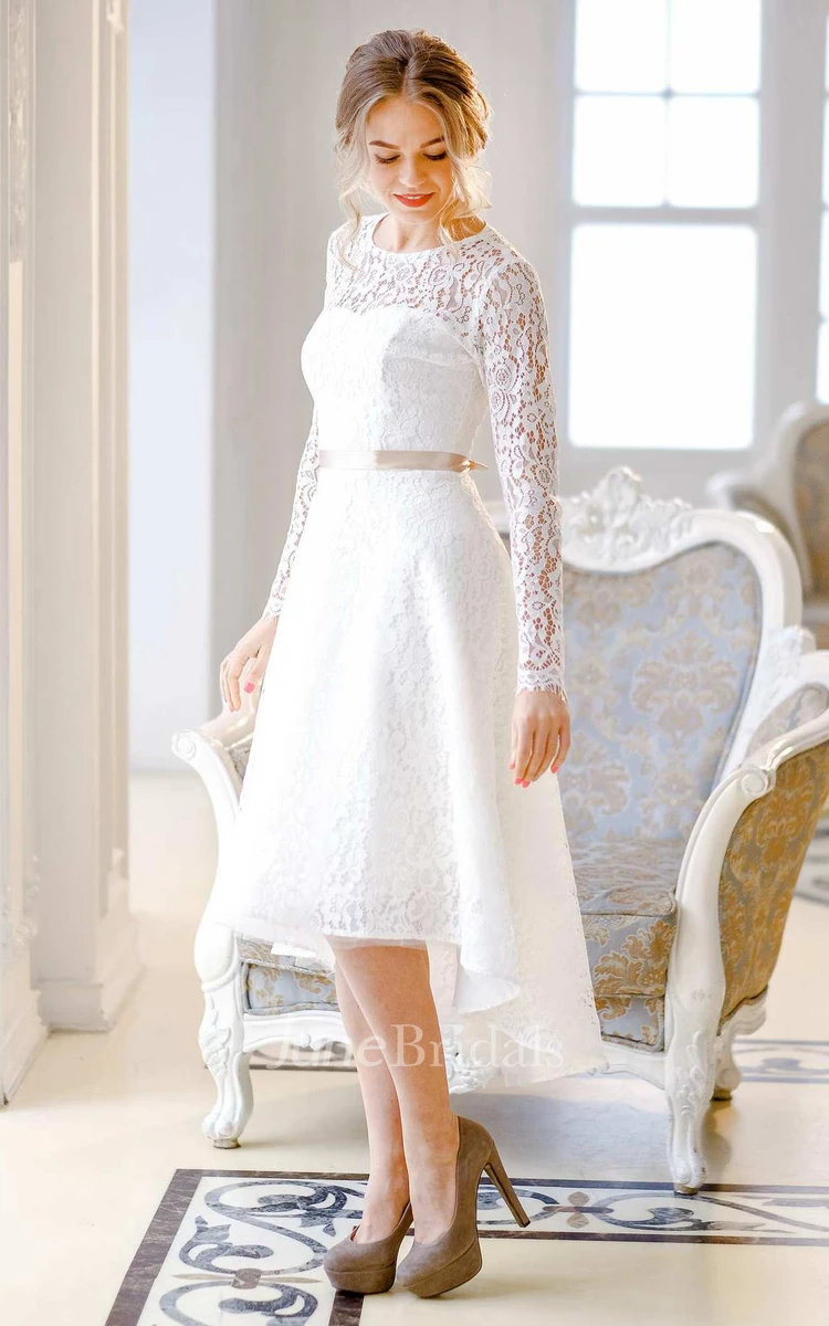 Corset Tea Length Wedding Dresses