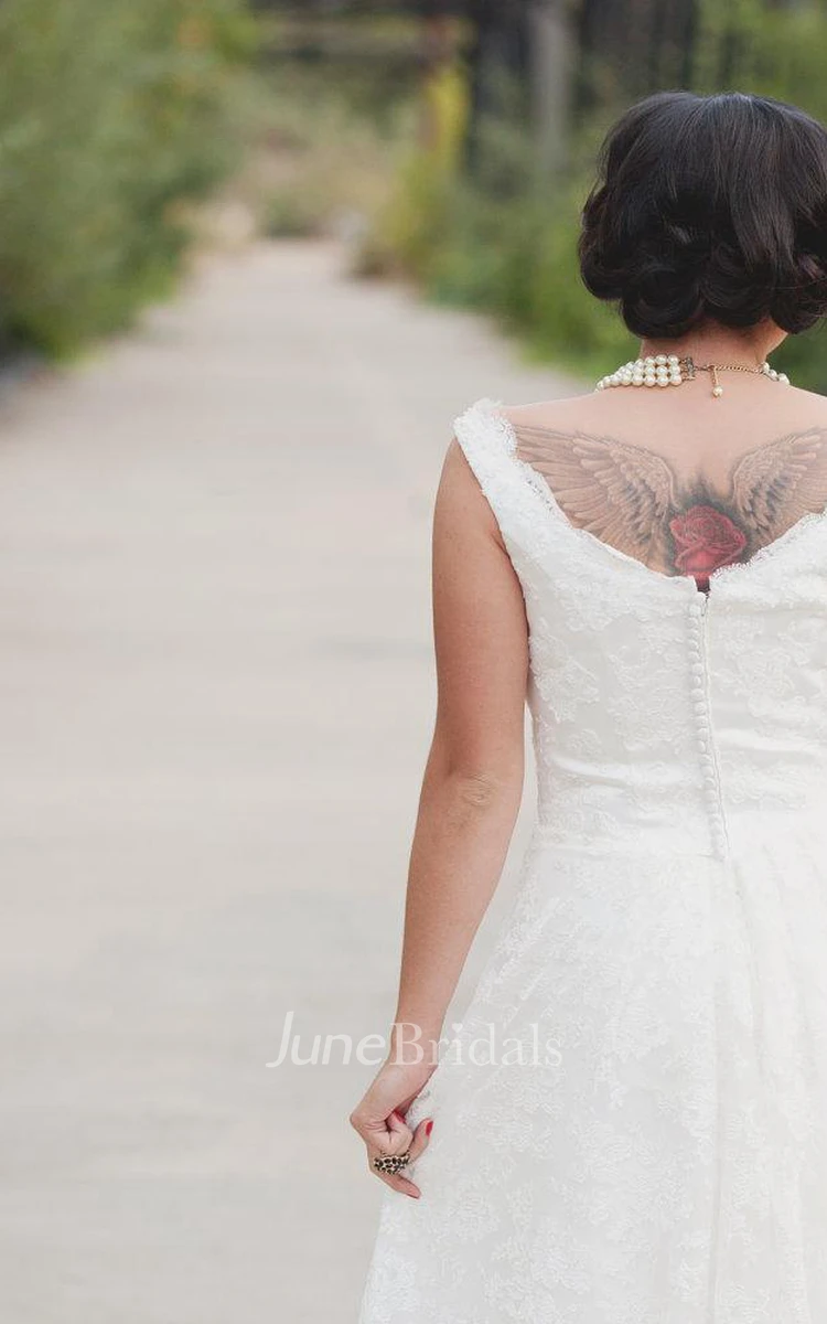 Lace Wedding Tea Length Runaround Sue Dress
