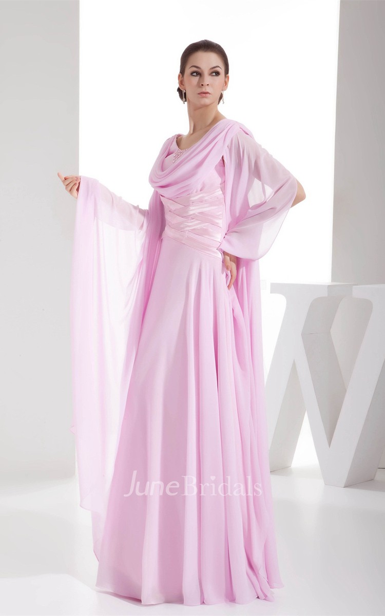 Cowl Neck Chiffon Dress