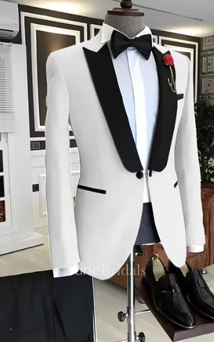 Formal Modern 2 Piece Men's Wedding Suits Classic Single Button Prom Party Men Suits