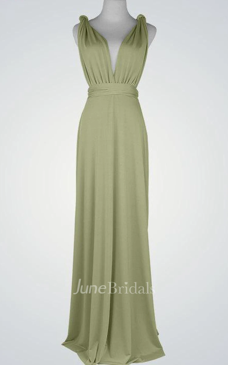 Maxi Green Bridesmaid Prom Light Green Multiway Cocktail Infinity Convertible Wrap Dress